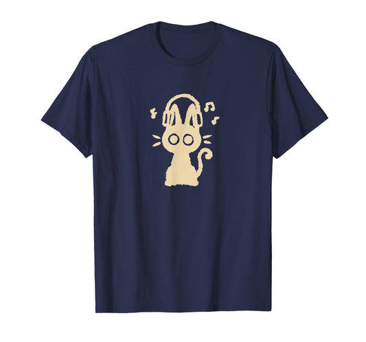 90s Y2K Funny Cute Cat Tomcat Kitten with Headphone Headset T-Shirt