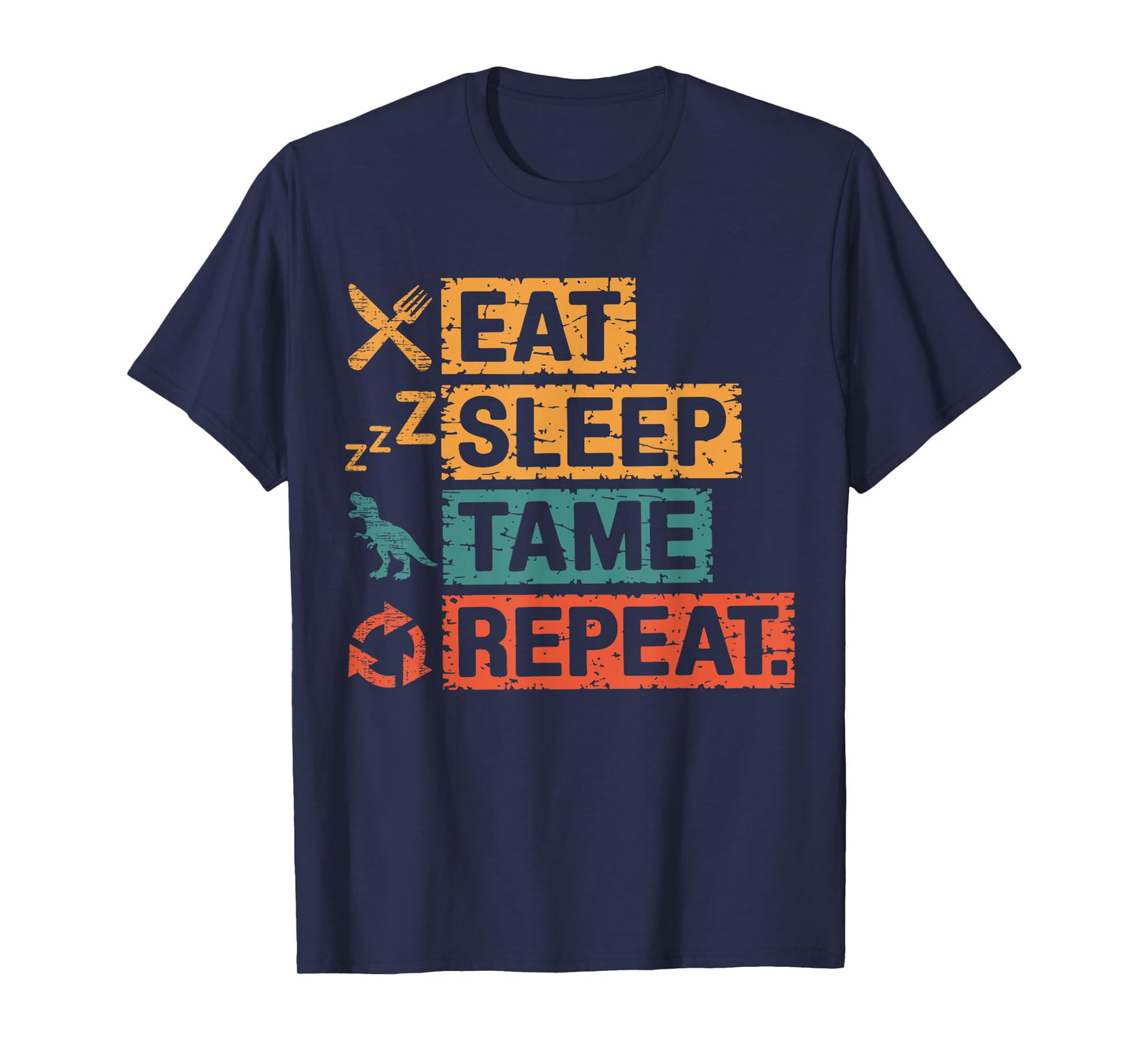 Womens Eat Sleep Tame Repeat Gamer Dinosaur Trex Lover T-Shirt