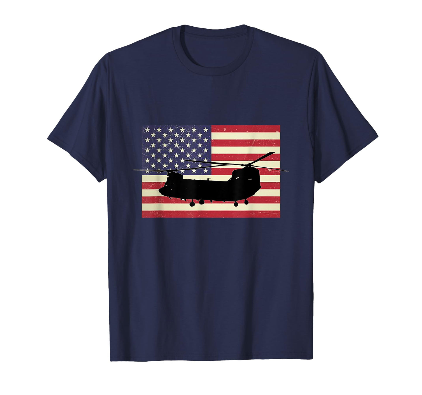American USA Flag Chinook Helicopter Army Military Pilot T-Shirt for Women Kids Men
