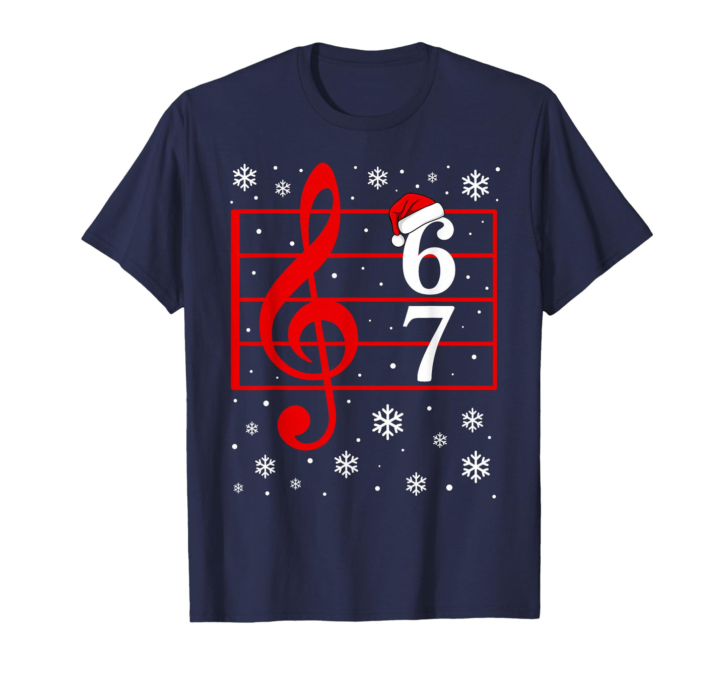 67 Music Meme Slang Musician Santa Music Teacher Christmas T-Shirt