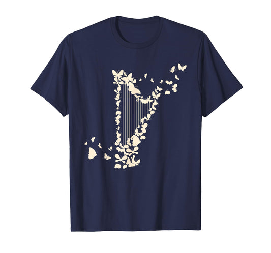 A Harp with Butterflies Harpist T-Shirt