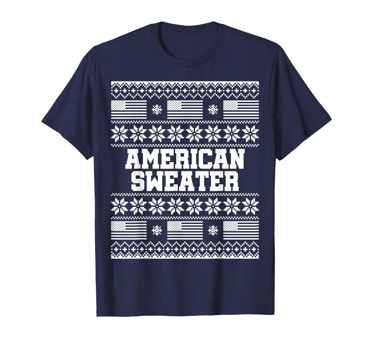 USA Flag American Sweater Men Women Christmas Ugly Sweater T-Shirt