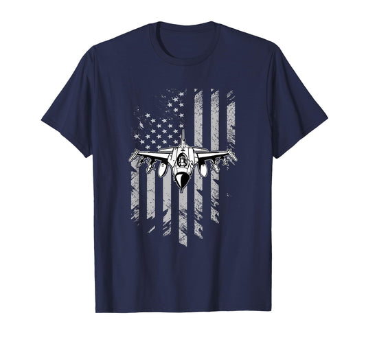 Fighters Fighter Jet Vintage American Flag T-Shirt T-Shirt