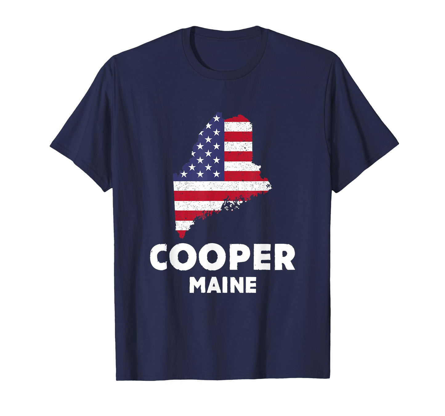Distressed Patriotic USA Flag Cooper, Maine T-Shirt