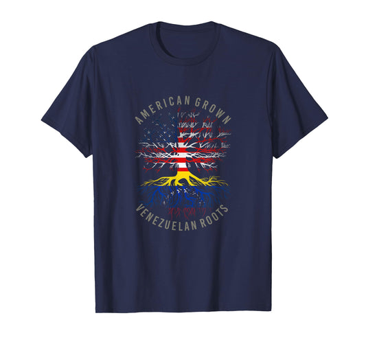 American Grown Venezuelan Roots USA Venezuela Flag Heritage T-Shirt