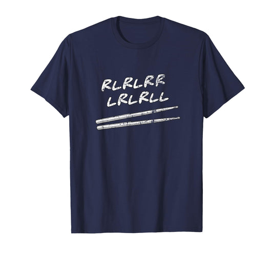 Funny Drummer Sticks Double Paradiddle Grunge Music Teacher T-Shirt for Men Women