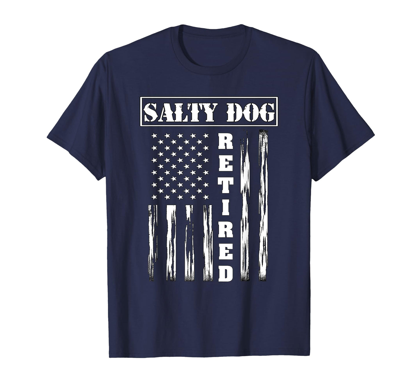 Salty Dog Retired Veteran - American Flag T-Shirt for Women Men