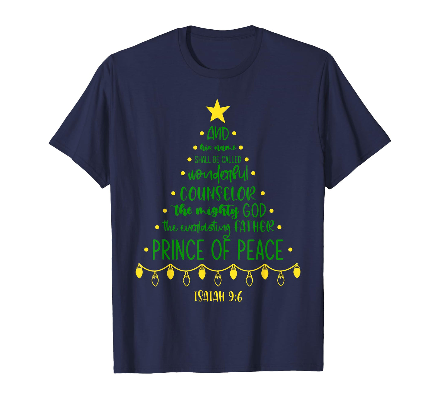 Christian Christmas Jesus Bible Names Xmas Tree Shaped T-Shirt
