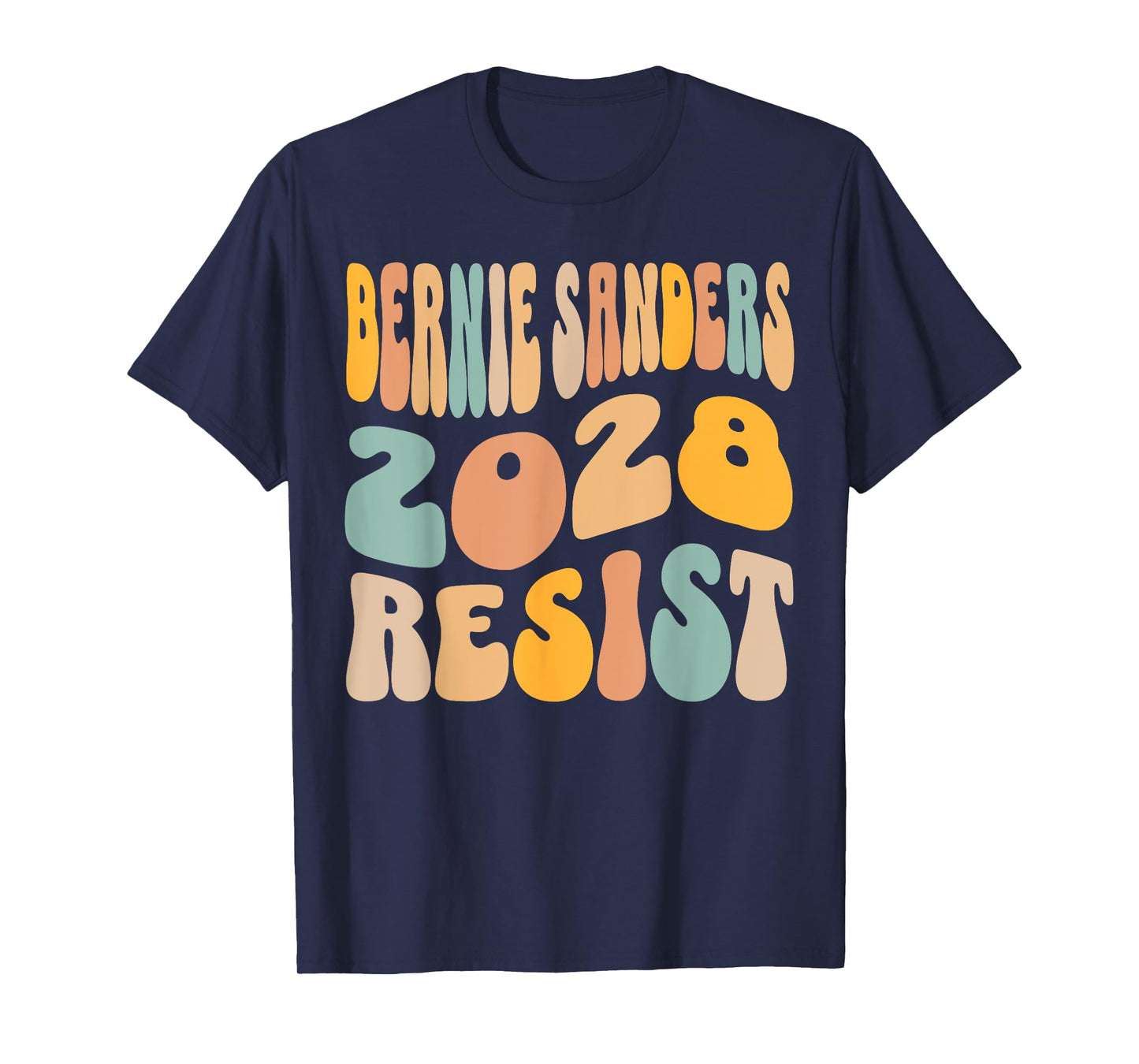 Bernie Sanders 2028 for President Resist Wavy Groovy T-Shirt