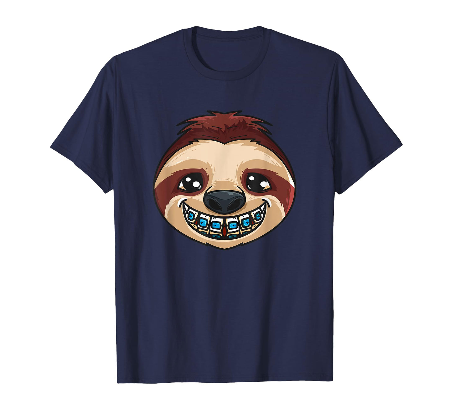 Cute Sloth Head With Dental Braces Dental Dentist Dentistry T-Shirt