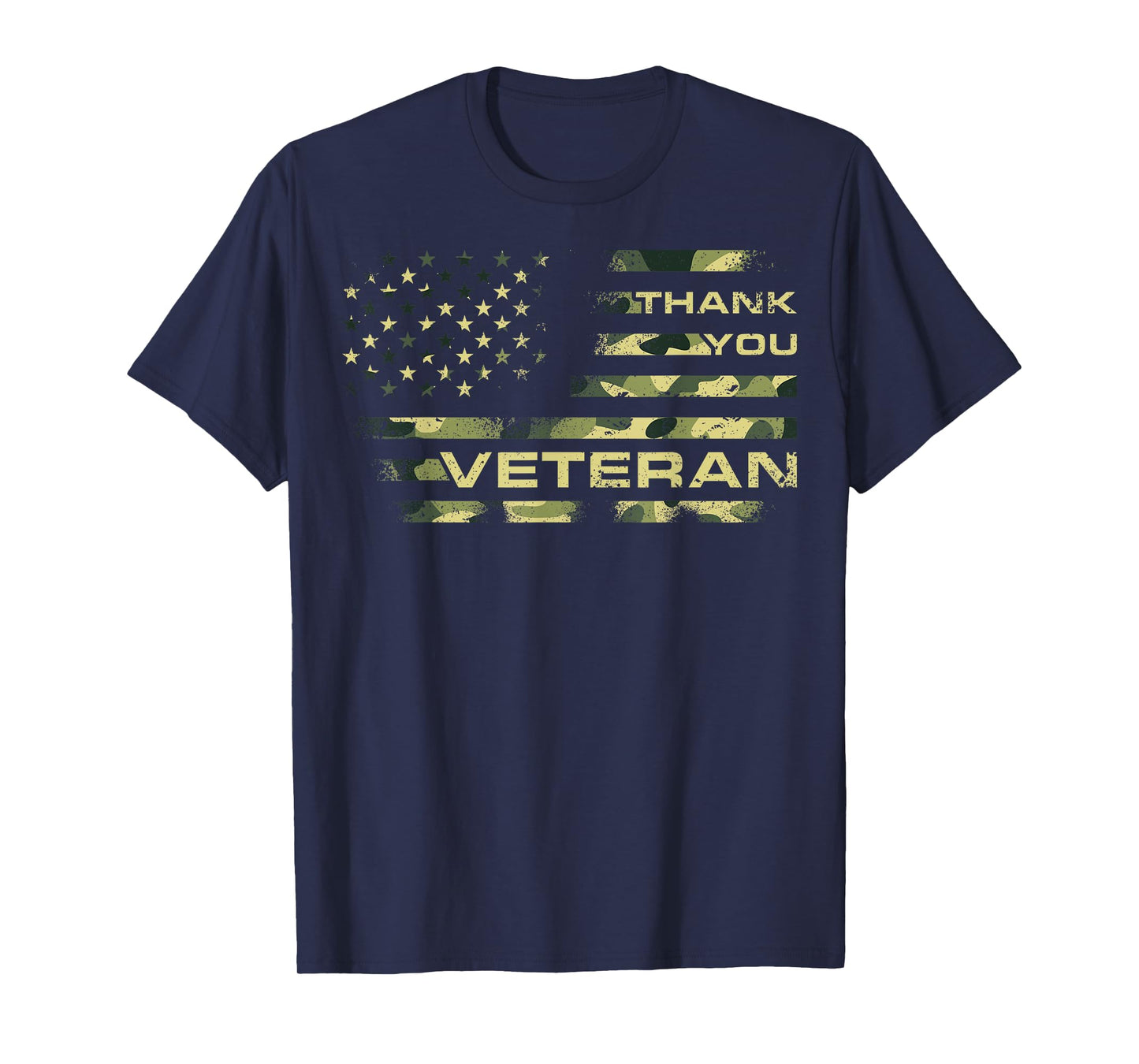 Veterans Day - Camouflage American Flag - Thank You Veterans T-Shirt
