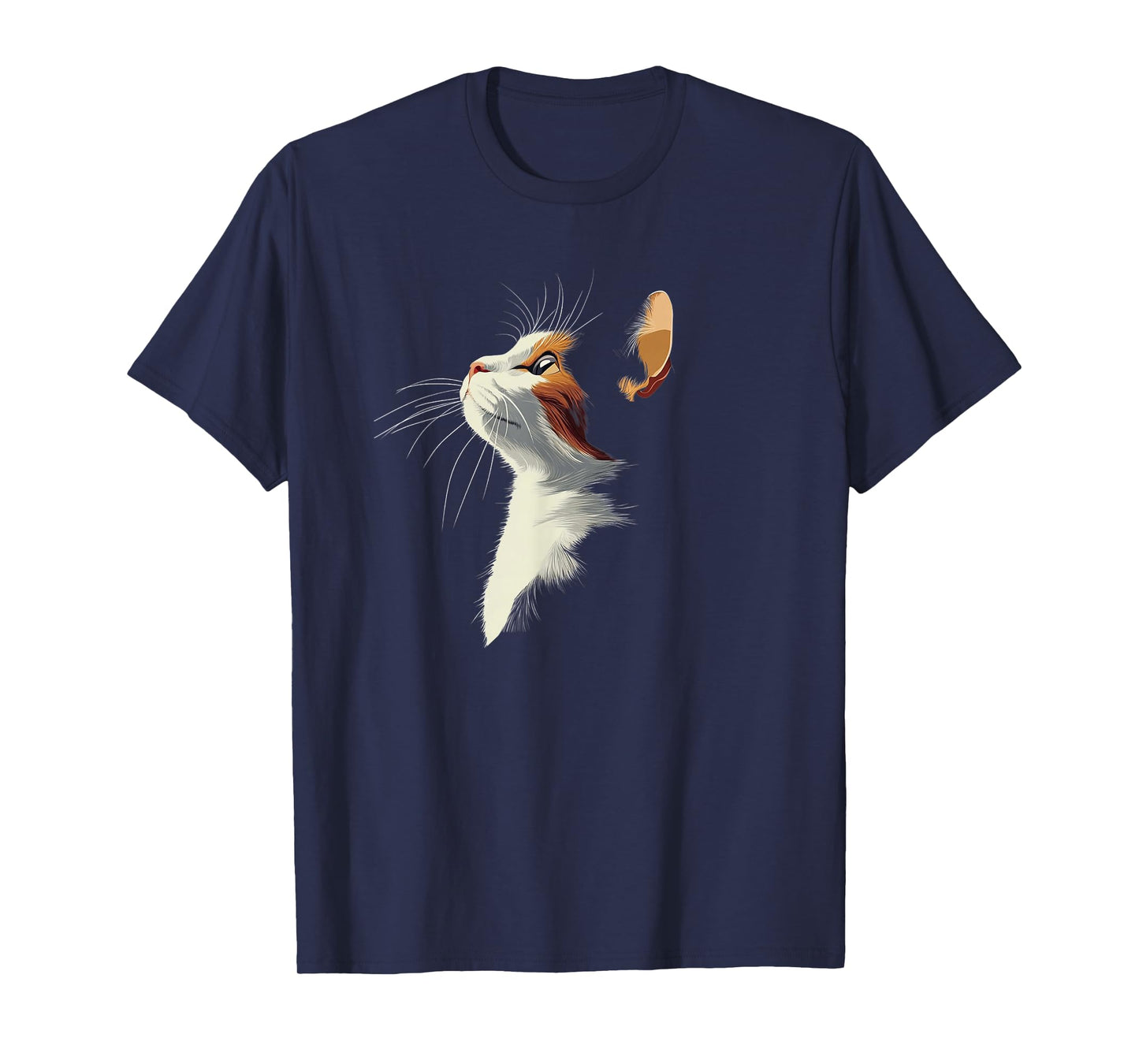 Beautiful Womens Girls Illustration Art Calico Cat Lover T-Shirt