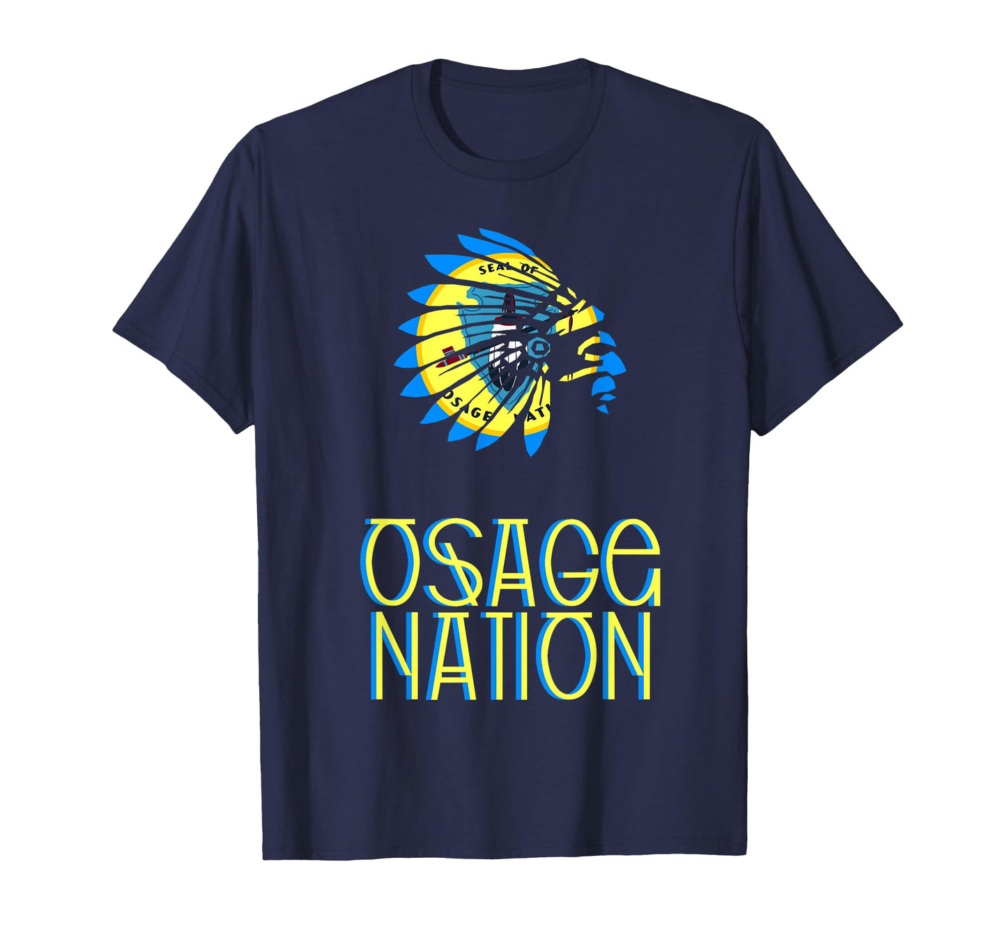 OSAGE TRIBAL NATION FLAG | NATIVE AMERICAN | HEADDRESS | T-Shirt