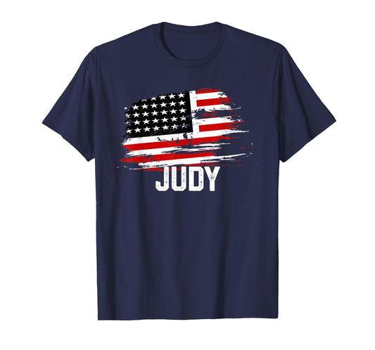 JUDY USA Flag T-Shirt Personalized 4th of July JUDY T-Shirt