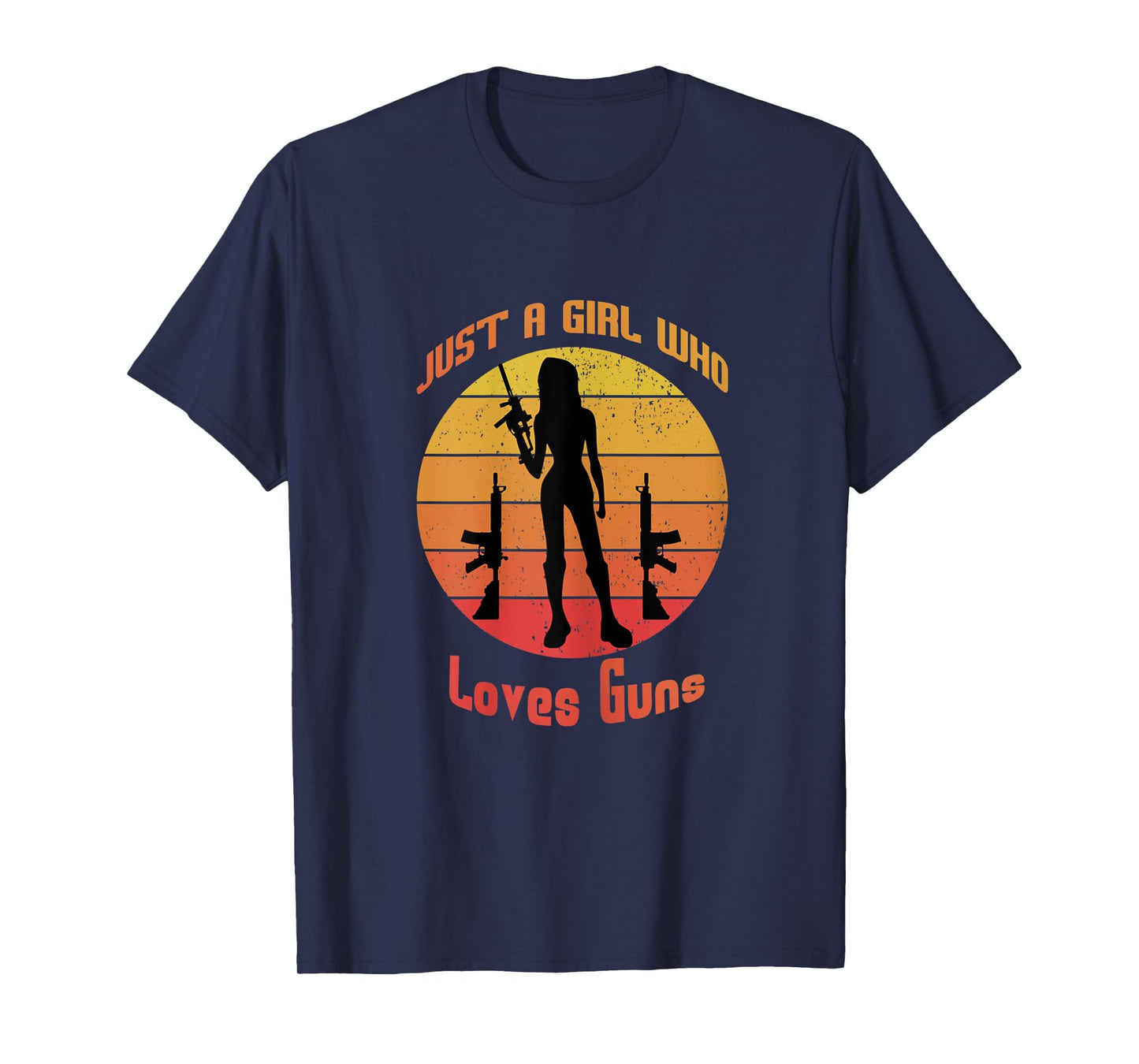 Womens Just a girl who loves Guns vintage style T-Shirt