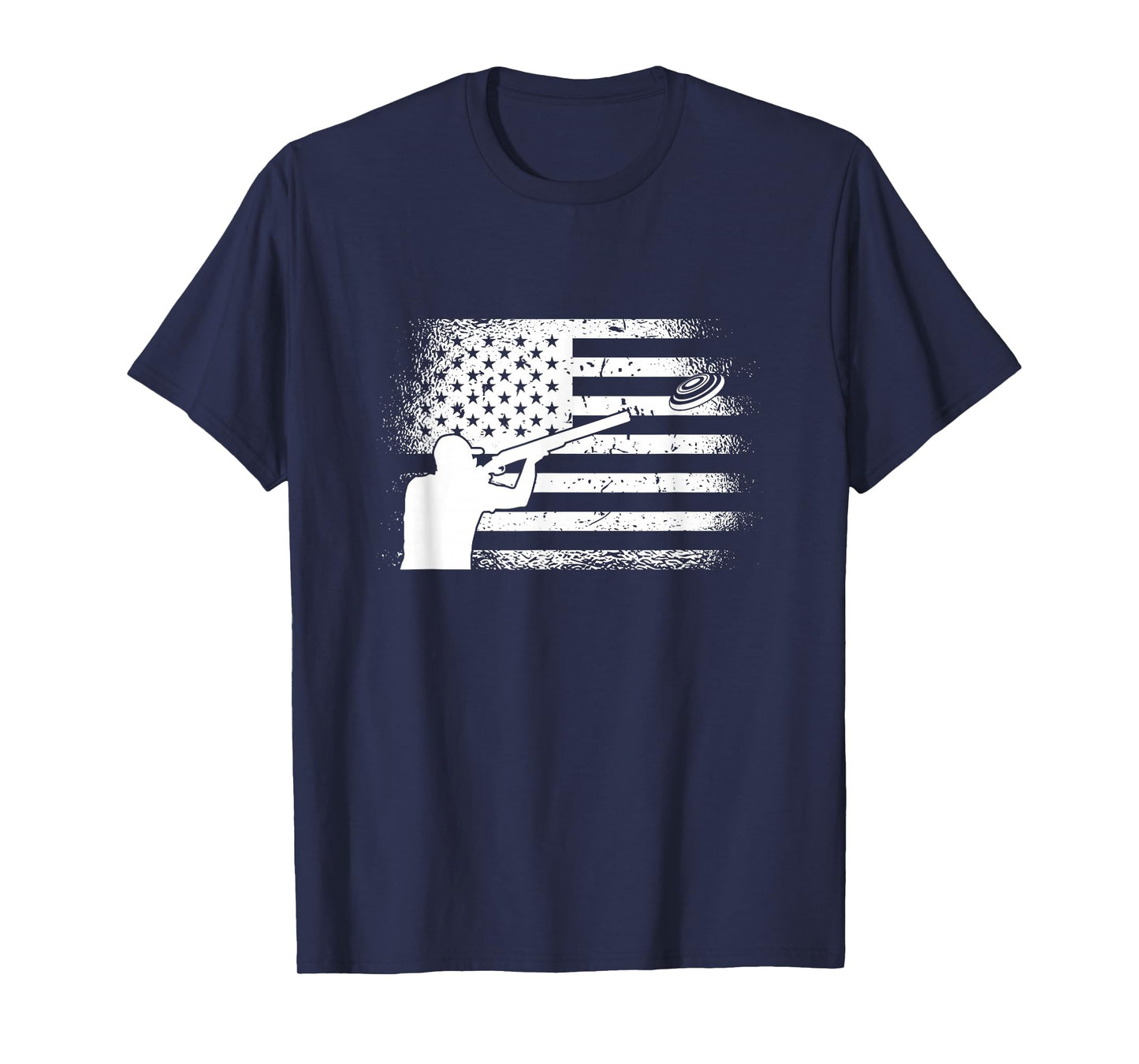 Patriotic Ton Shooter Clay Pigeon Shooting USA Flag T-Shirt