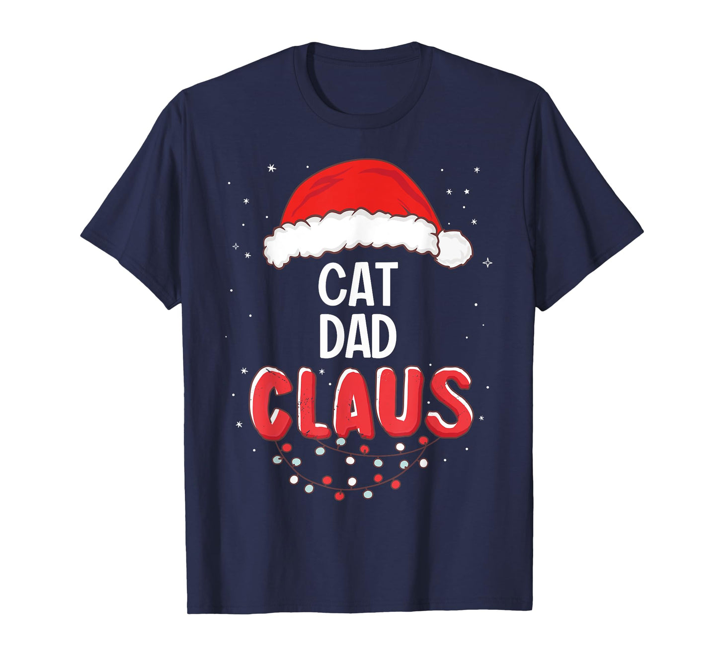Cat Dad Santa Claus Christmas Matching Costume T-Shirt for Men Women