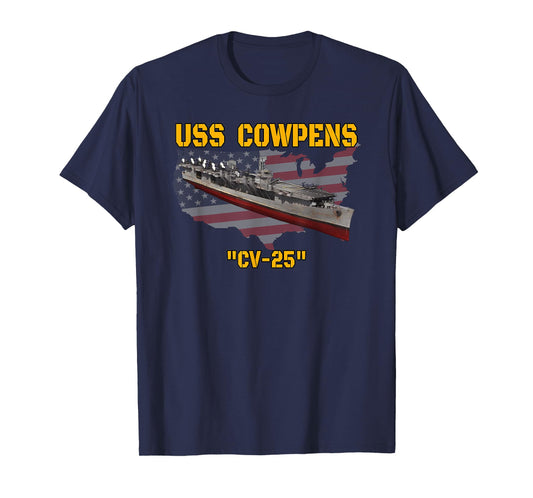 Aircraft Carrier USS Cowpens CV-25 Veterans Day Father's Day T-Shirt