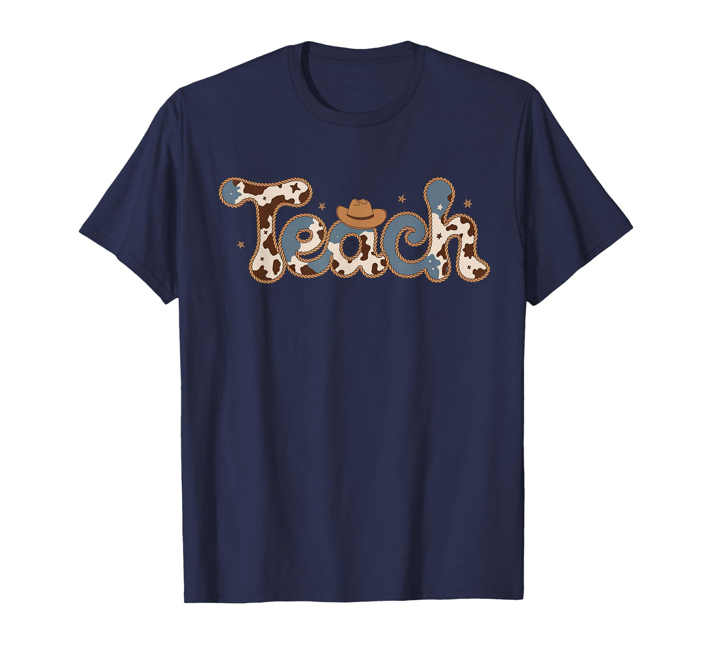 Cowhide Teacher Hat Cowboy Western Teacher Back to School T-Shirt
