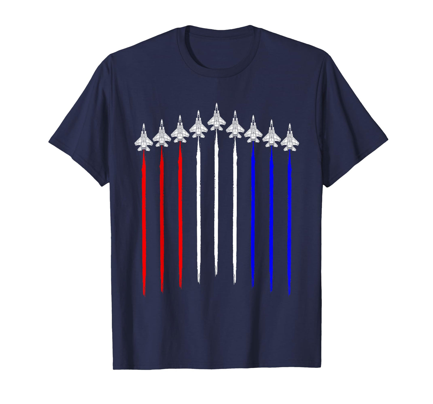 F-15 Eagle Squadron USA Airplane Contrails American Flag F15 T-Shirt for Women Men