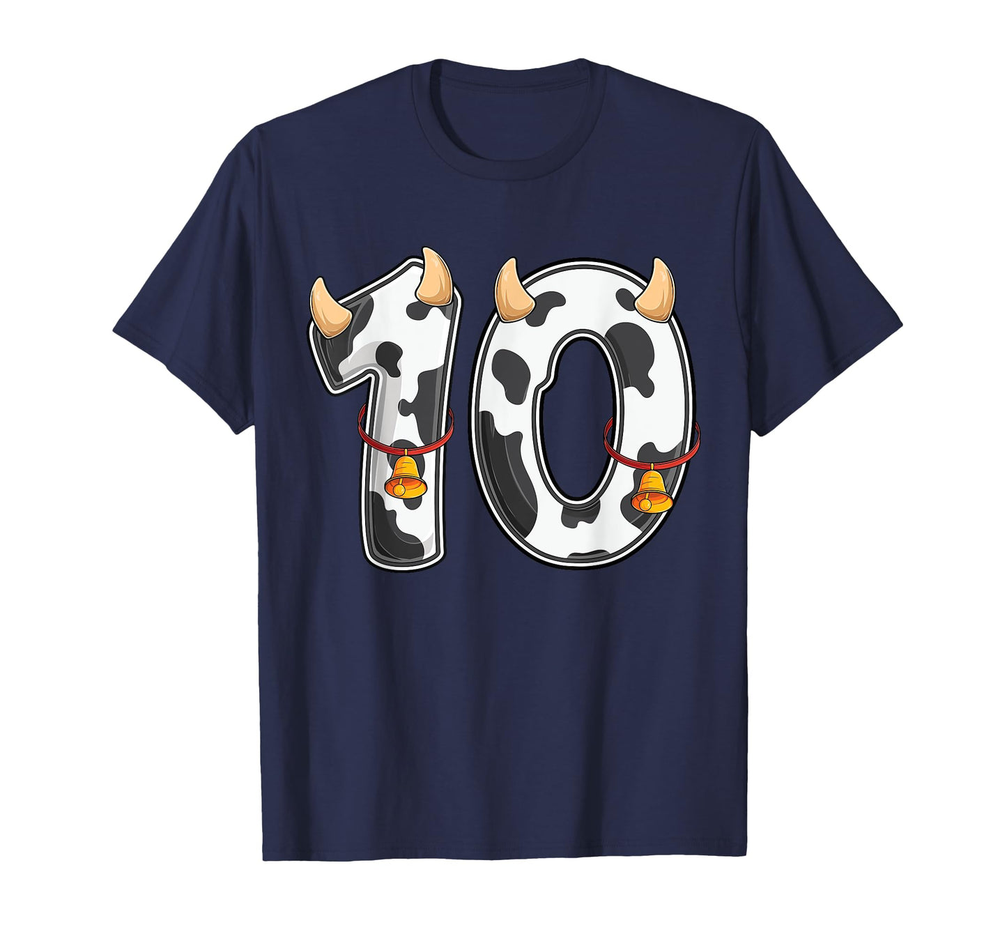 Cow Girl Boy Farmer 10th Birthday Ten 10 Years Old Bday Kids T-Shirt