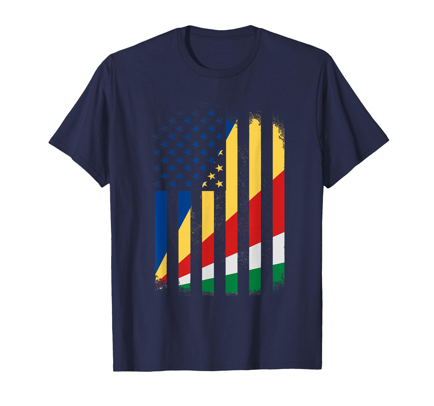 Seychelles and America Flag - Seychellois American Flag T-Shirt