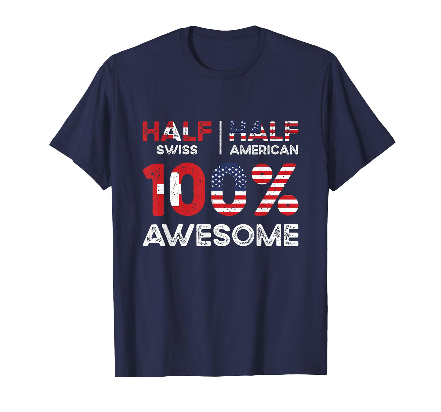 Swiss American Patriot USA Grown Switzerland US Flag T-Shirt