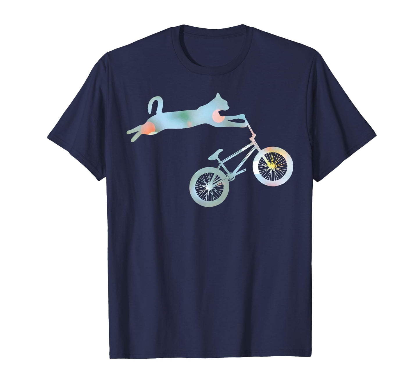 Funny Cat Riding BMX Art for Men Women BMX Bike BMX Lover T-Shirt