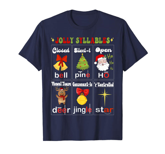 Christmas Reading Teacher Syllable Types Reading Teacher T-Shirt