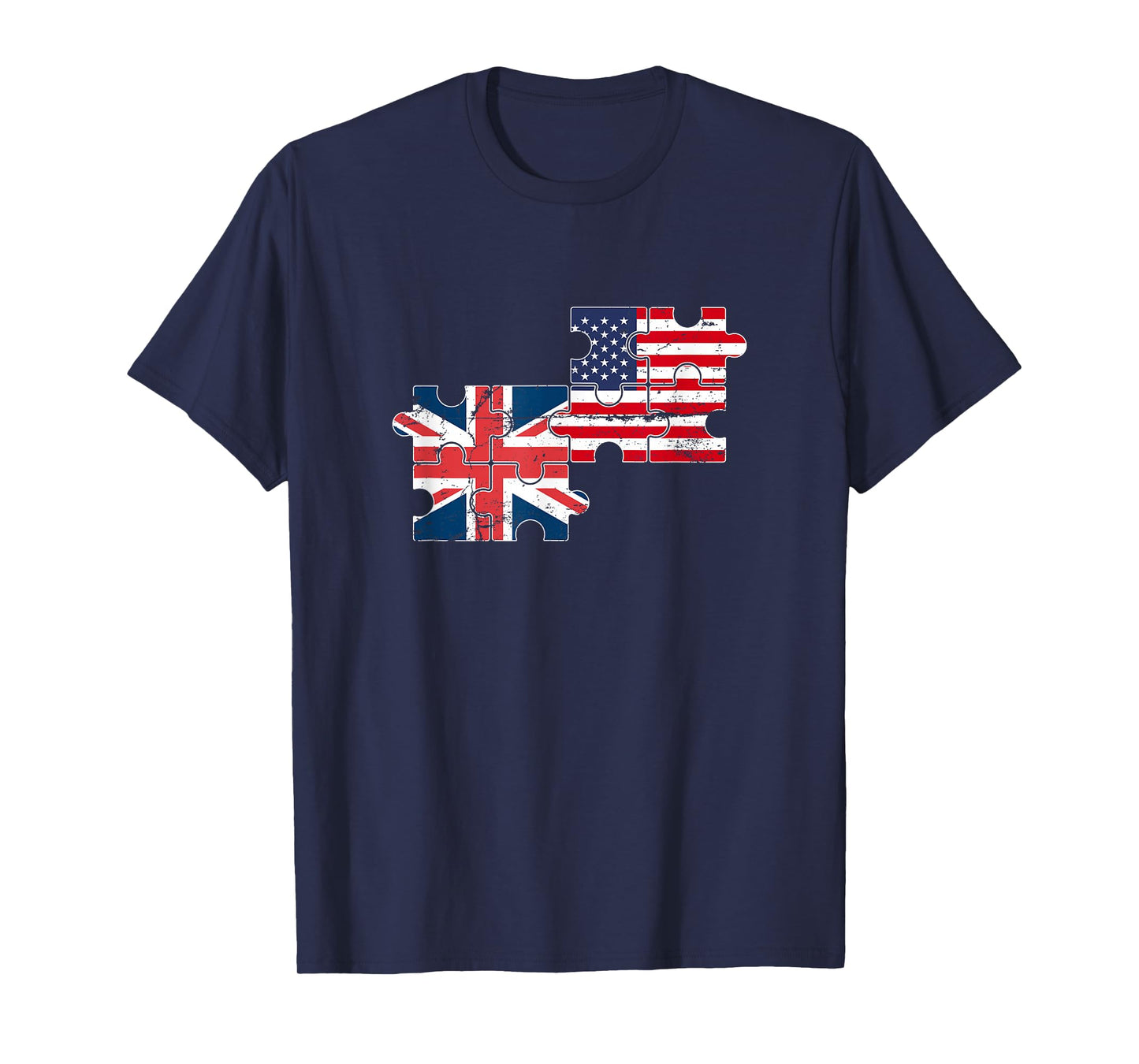 USA UK Vintage Flag British American T-Shirt