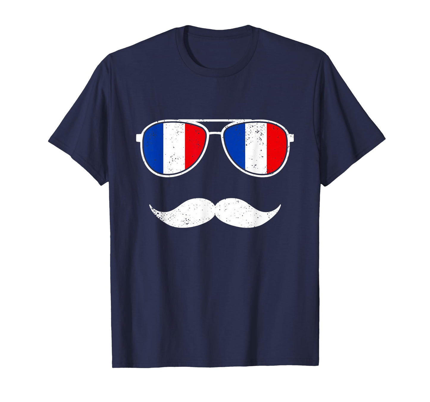 France Flag Retro Sunglasses Mustache Funny French Boys T-Shirt