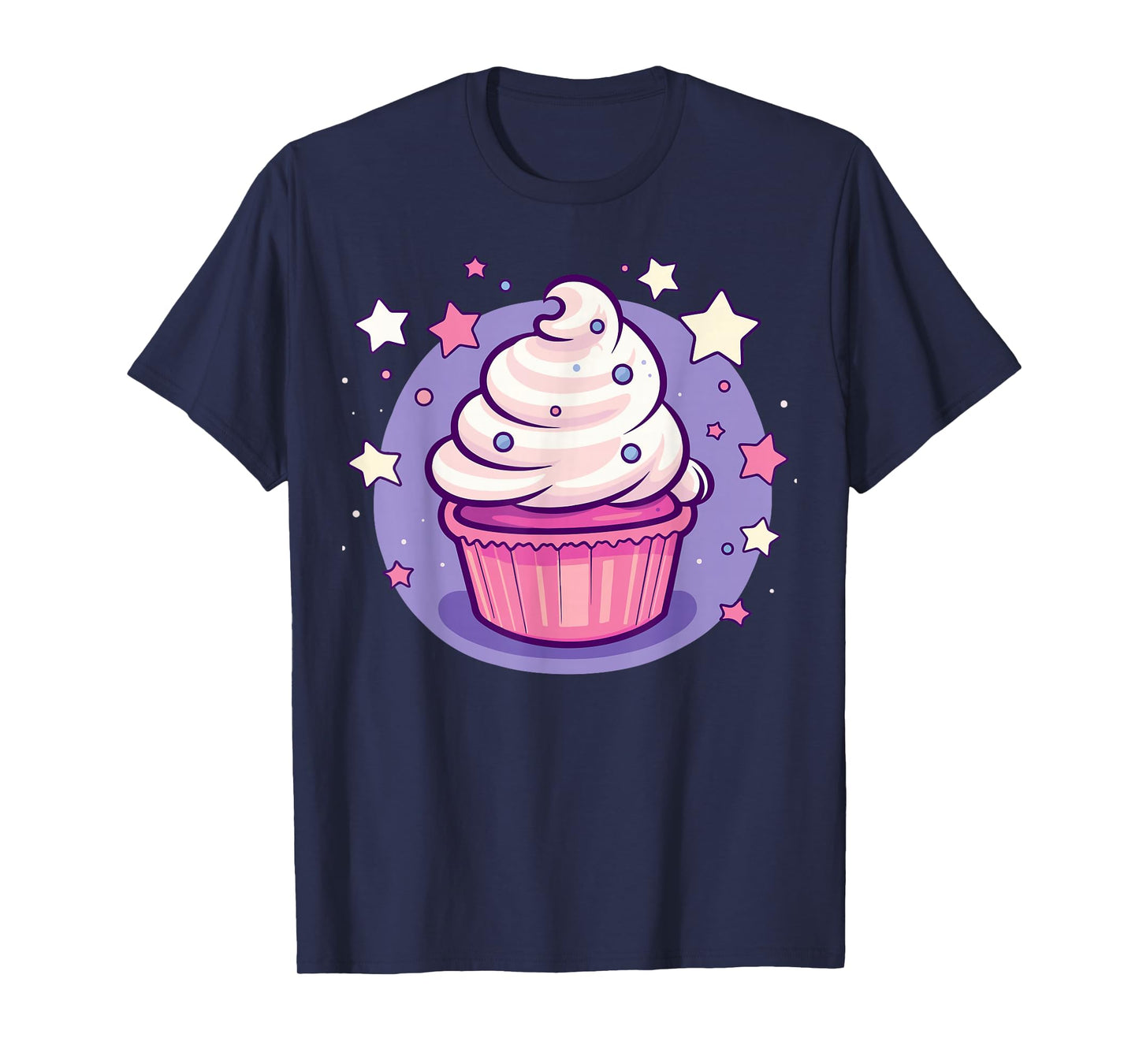 Cupcake Cute Pastel Kawaii Celestial Stars Baking Dessert T-Shirt