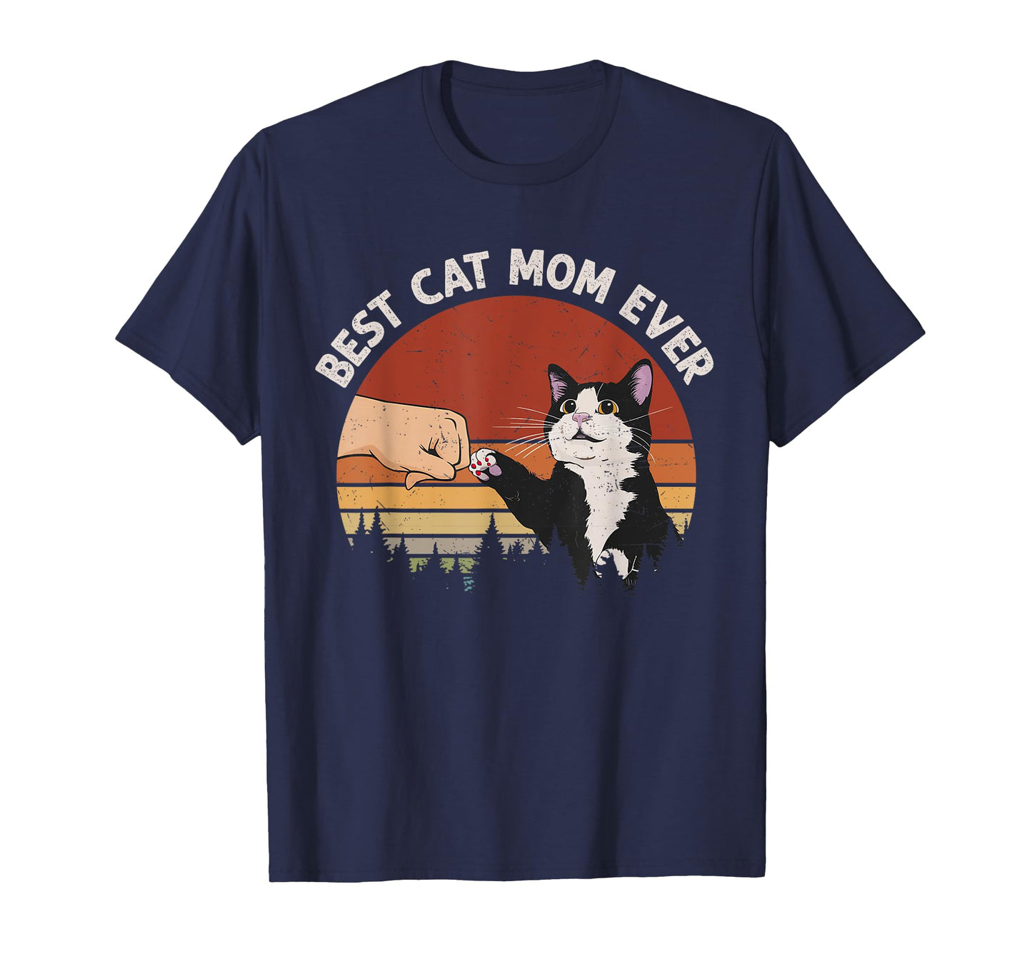 Best Cat Mom Ever Vintage Funny Cat T-Shirt