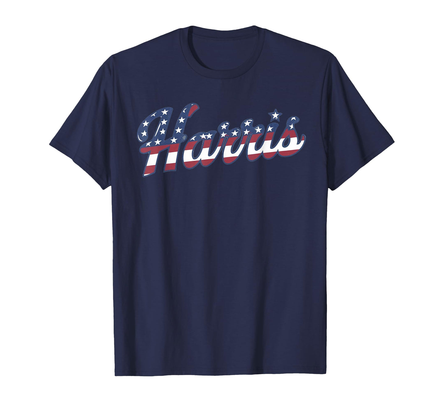 Kamala Harris USA Unite states Flag Script Name Design T-Shirt