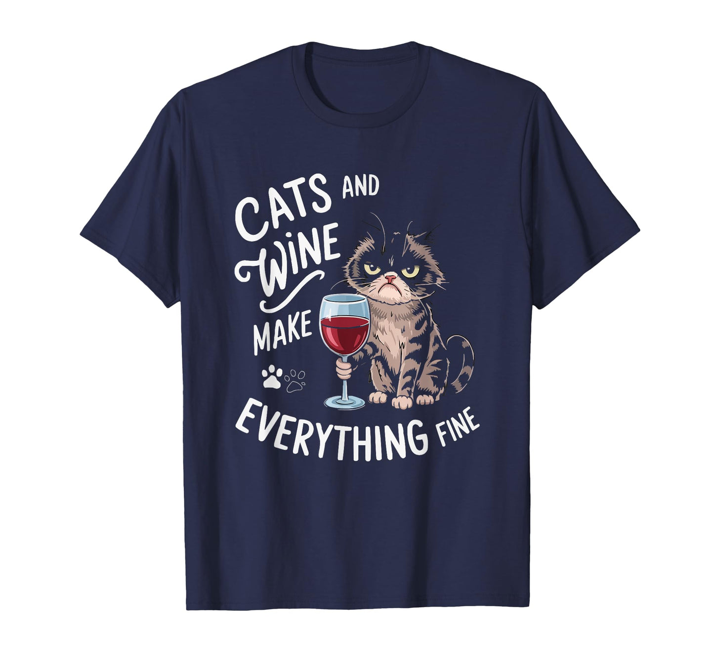 Wine Cat Owner Kitty Meow Alcohol Drinking Winemaker T-Shirt