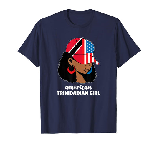 Half American and Trinidadian USA Trinidad Tobago Flag Trini T-Shirt