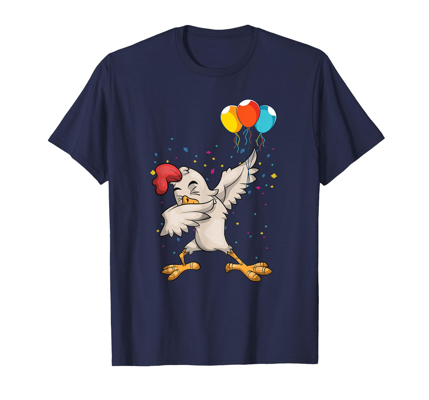 Kids Birthday Party Balloon Funny Farm Bird Dabbing Chicken T-Shirt