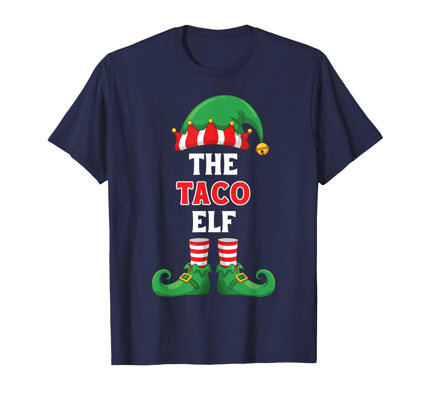 The Taco Elf Shirt Funny Christmas for Taco Lover Foodie Top T-Shirt