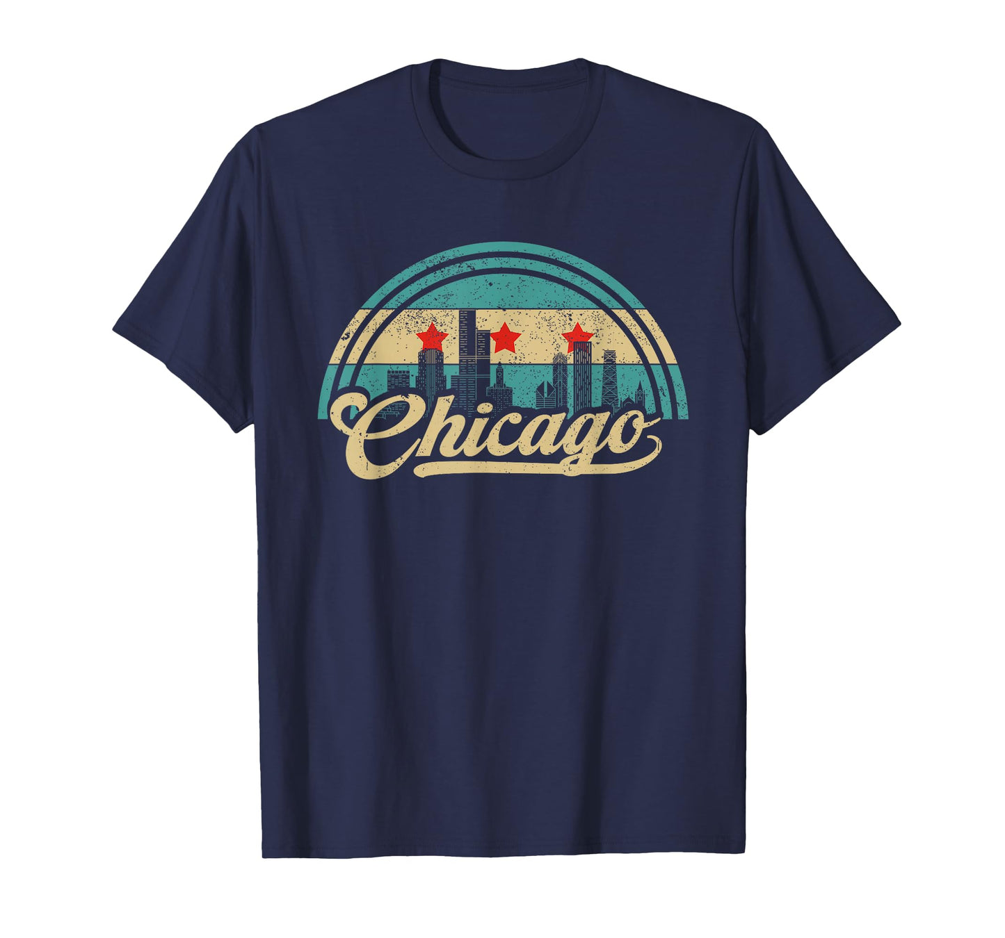 Chicago Flag Skyline Vintage USA Chicago Flag Illinois USA T-Shirt
