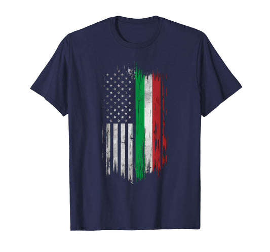 Half Italian Half American USA Flag Italy America T-Shirt