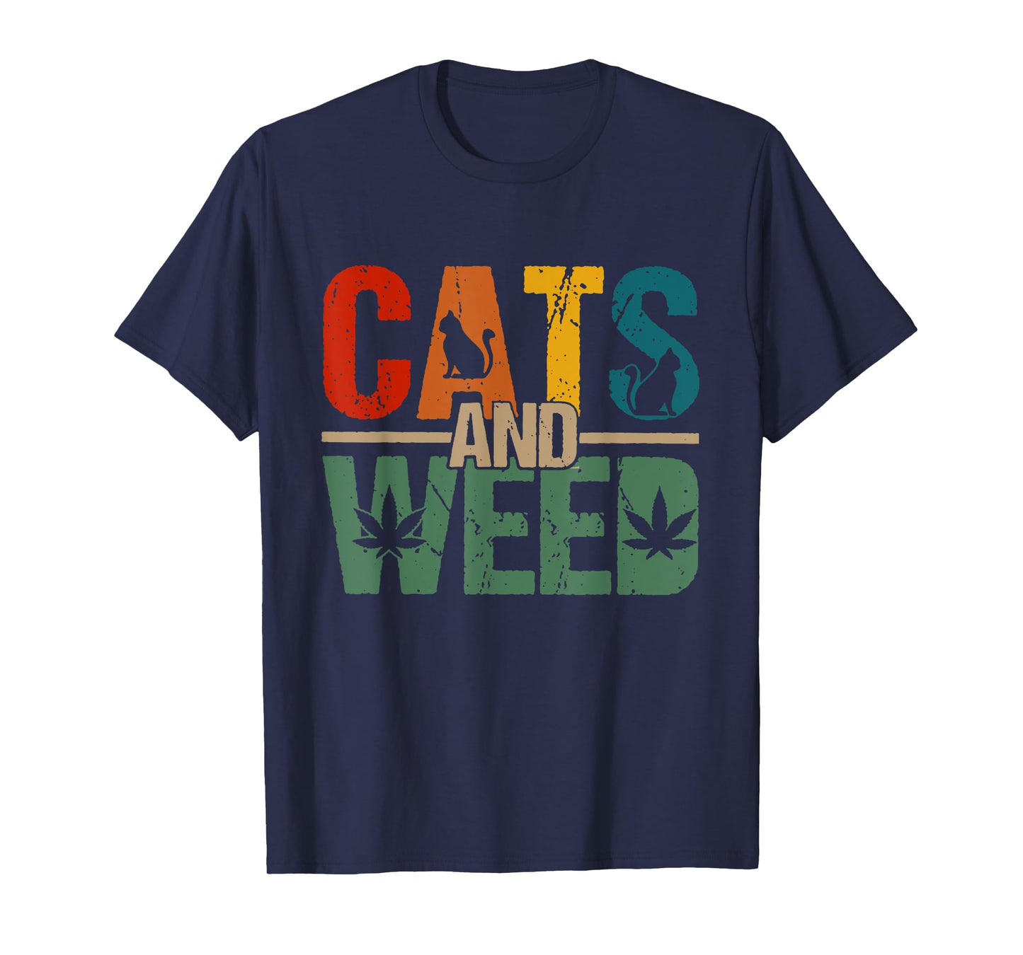 Cats And Weed, Cannabis Stoner, Marijuana Cat Mom Dad T-Shirt for Men Women