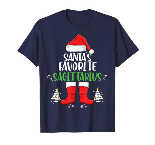 Santa Favorite Sagittarius Family Matching Christmas Zodiac T-Shirt