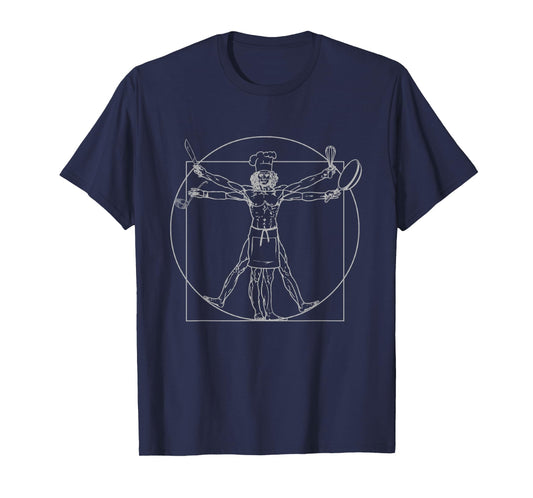 Chef Shirt Vitruvian Man Da Vinci Funny Cooking Tee Gift T-Shirt