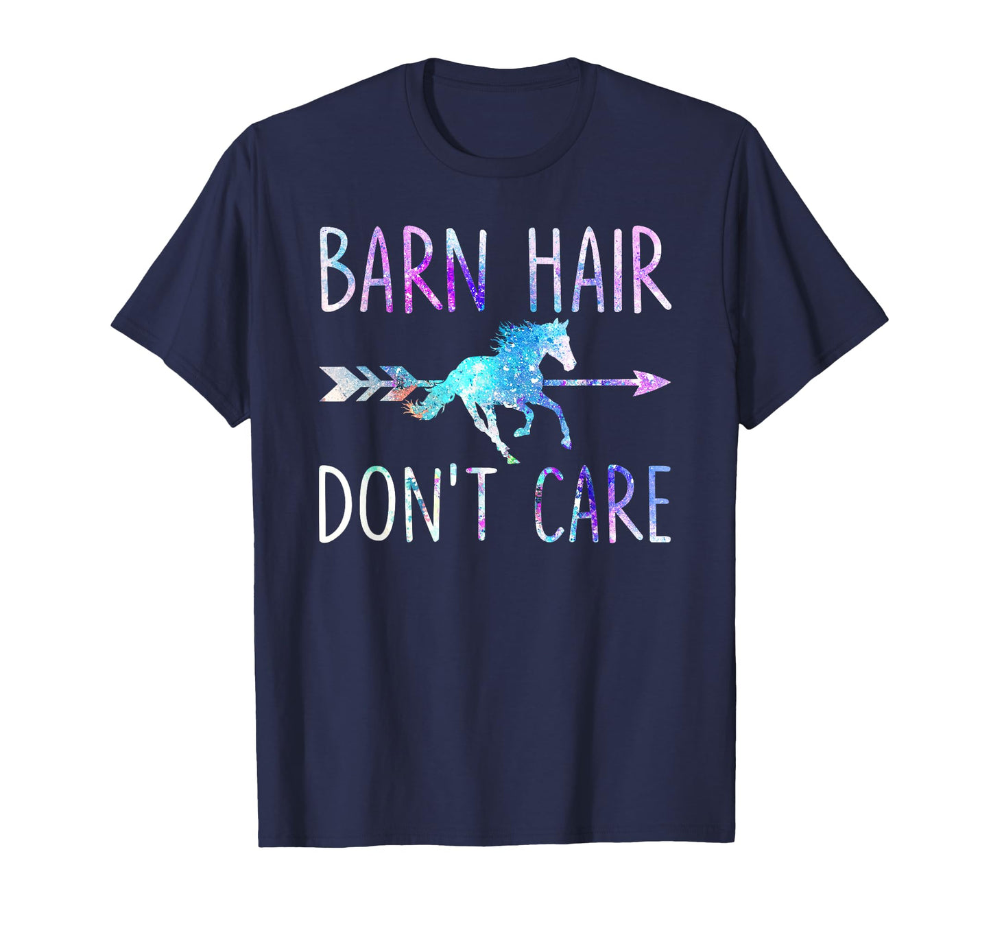 BARN HAIR DON'T CARE Love Horse Riding Equestrian Rider Girl T-Shirt