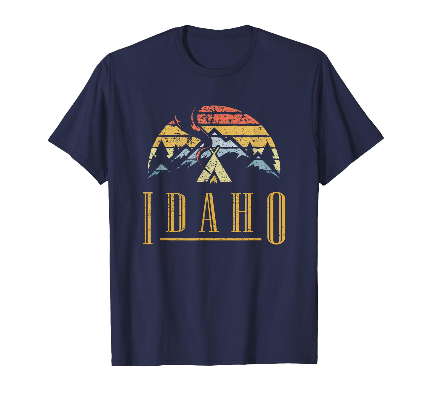 Vintage Idaho Mountains Camping Campfire Retro T Shirt T-Shirt