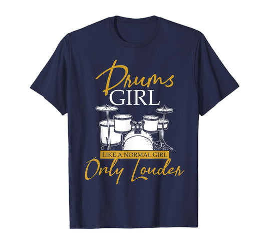 Drummer Girl Women Lady Drums T-Shirt
