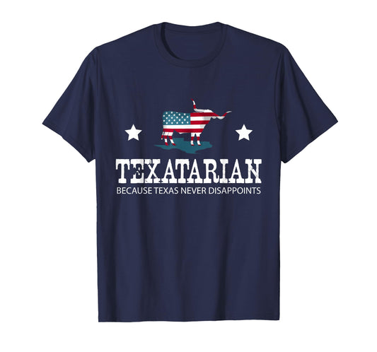 Texas Lover Men Patriotic Cow Texas T-Shirt