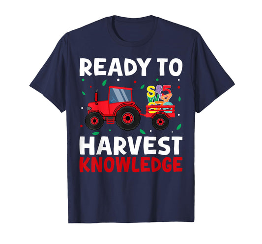 Back to School Teacher Farming Tractor Farmer Kids 100th Day T-Shirt