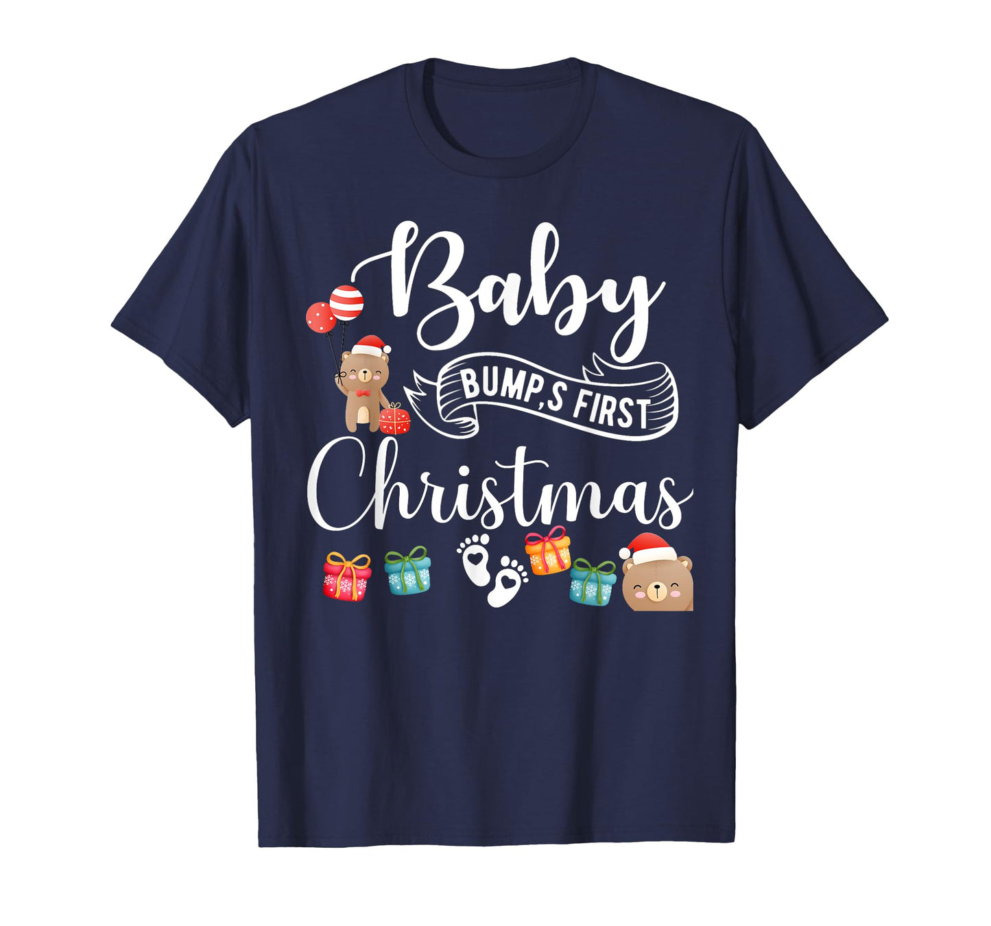 Cute Pregnancy Announcement Baby Bump First Christmas T-Shirt
