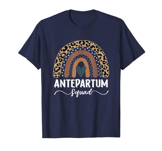 Antepartum Squad, Leopard Rainbow Antepartum Nurse T-Shirt